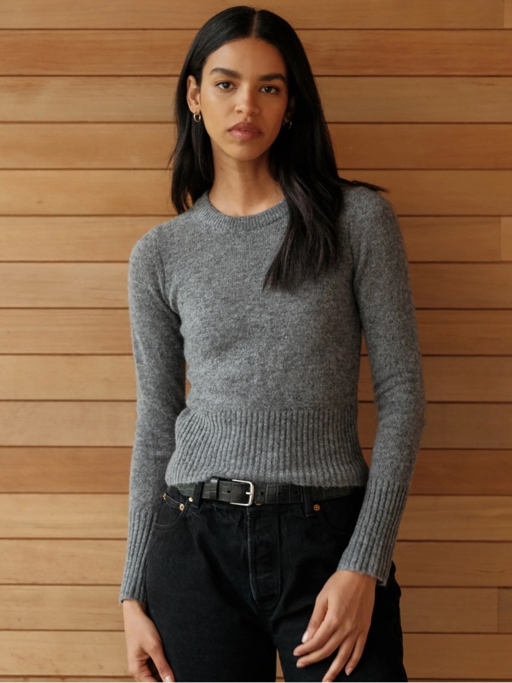 Jenni Kayne • Merino Finley Crewneck Sweater pullover Thunder grey